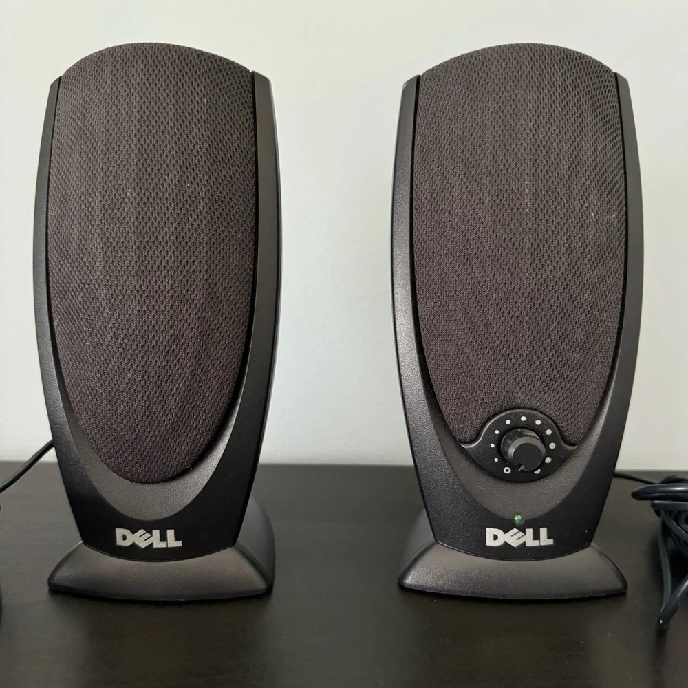 Dell A215 Black Computer Speakers with power adapter. Tested and working.